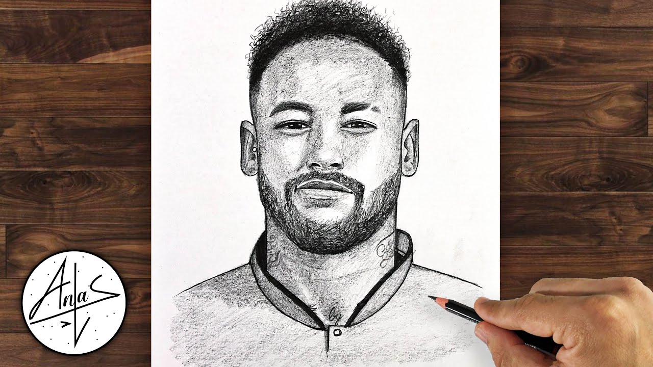 Neymar drawn by Badusha | Messi drawing, Football drawing, Neymar jr